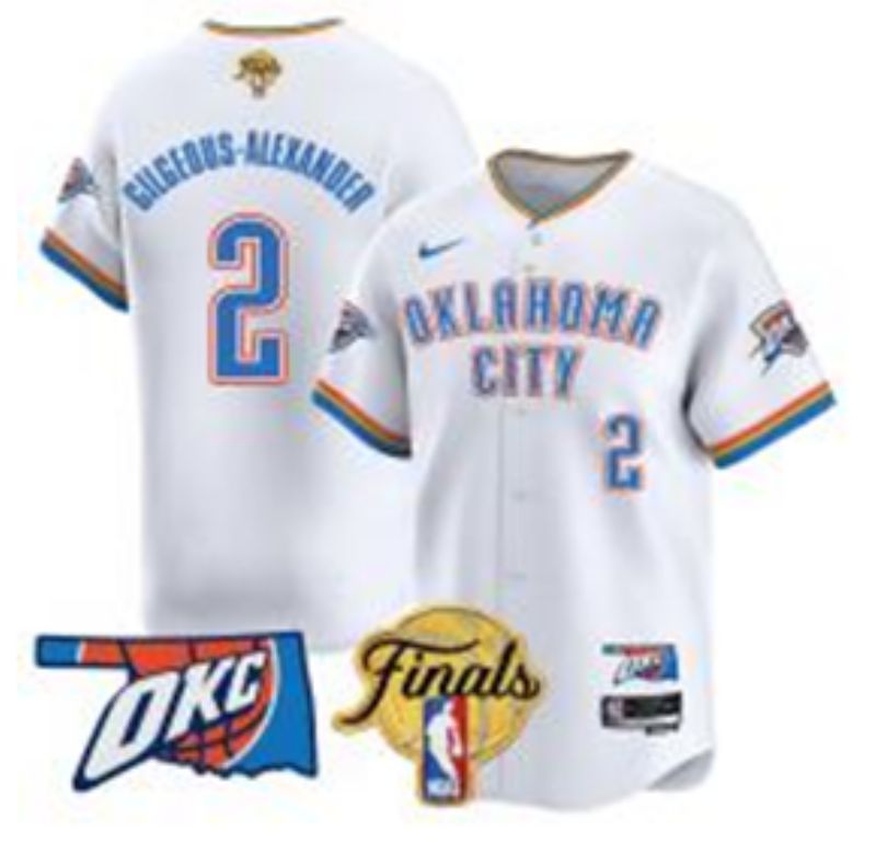 Men 2025 Oklahoma City Thunder #2 Gilgeous-Alexander White Nike Joint Name NBA Jersey style 12->oklahoma city thunder->NBA Jersey